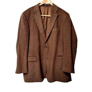 Vintage Arnold Brant Men's Brown Cashmere Mink Blazer Jacket Tag 46L 2 Button